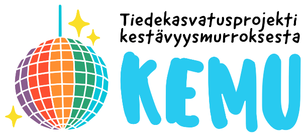 Tiedekasvatusprojekti kestävyysmurroksesta KEMU logo